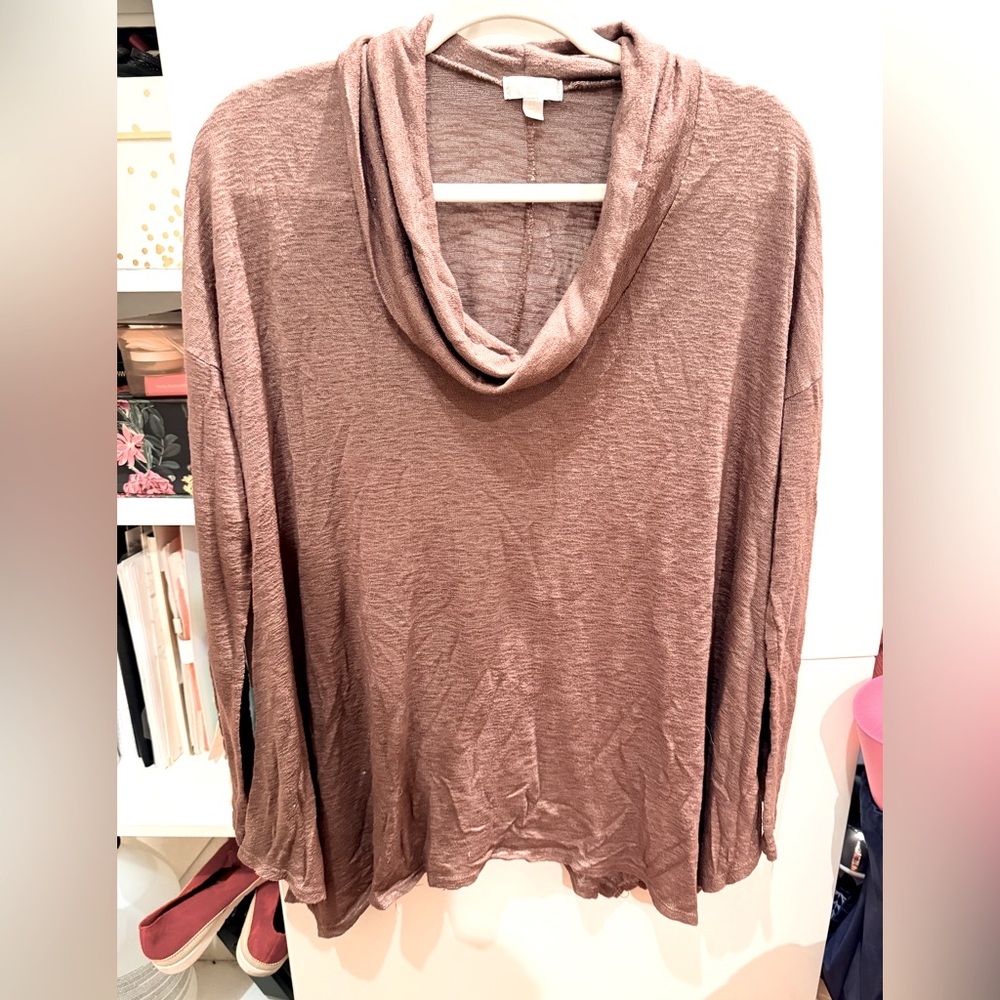 Charming Charlie Brown sweater/ cowl shirt